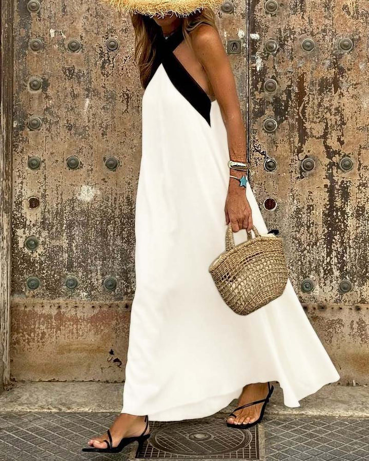 SIENNA | Elegantes Kleid mit offener Rückseite und modischem Wickelkragen