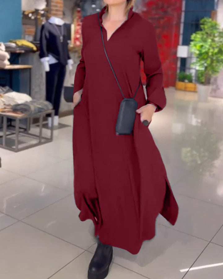 Evia | Weites Maxikleid mit Schlitz