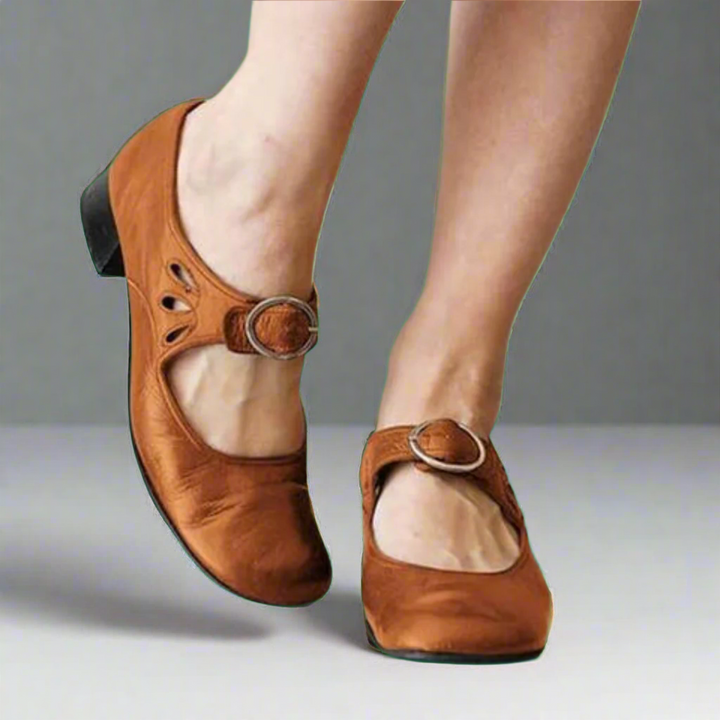 DENISE | Orthopädische Ledersandalen mit bequemer Keilsohle