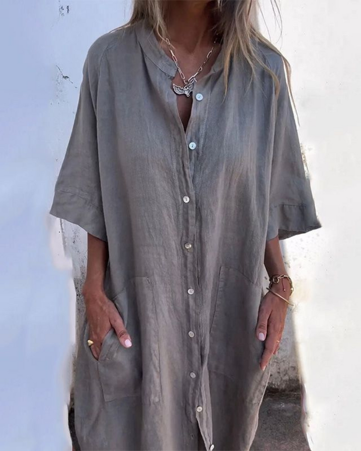 Melanie™ | Lässiges, knöchellanges Hemdkleid im Ibiza-Stil