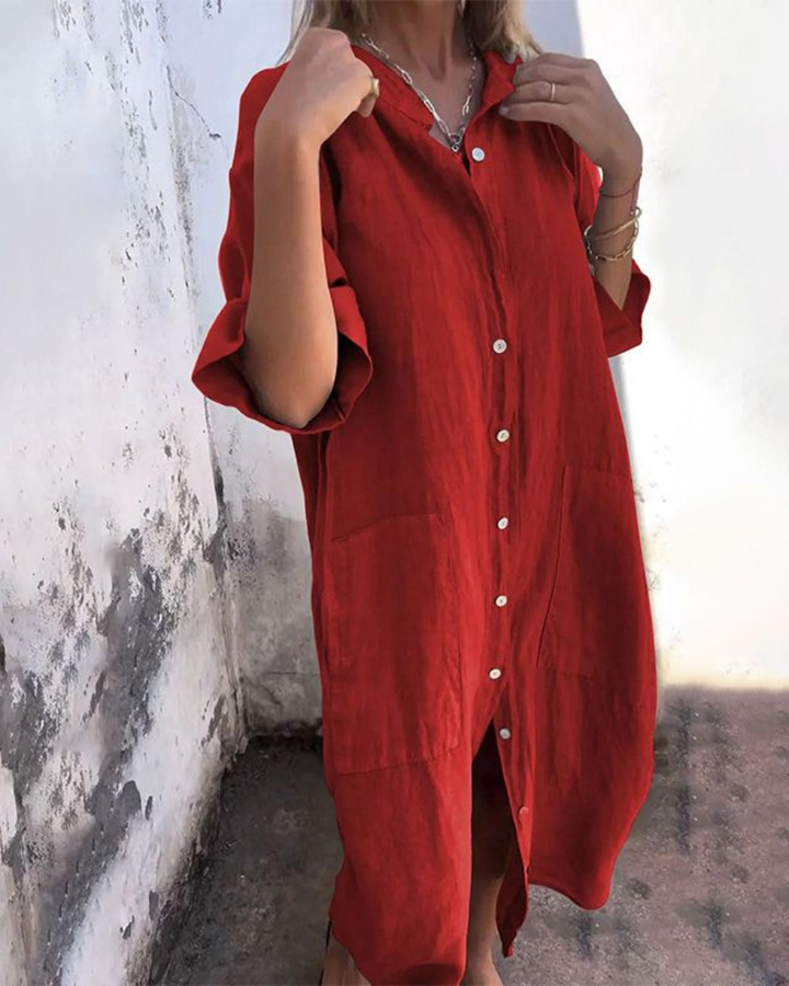 Melanie™ | Lässiges, knöchellanges Hemdkleid im Ibiza-Stil