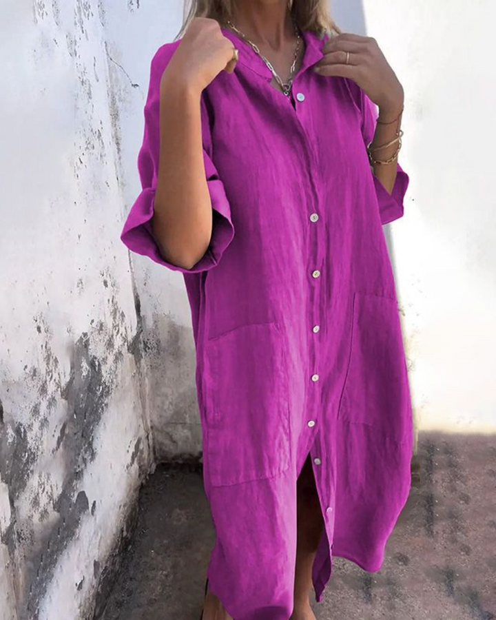 Melanie™ | Lässiges, knöchellanges Hemdkleid im Ibiza-Stil