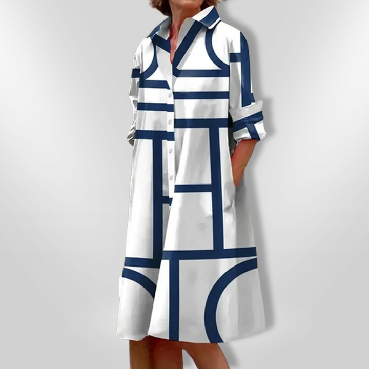 Helena | Midikleid mit geometrischem Muster