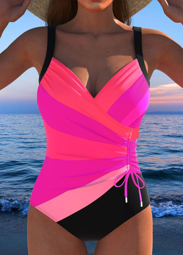 Luxe Surplice Badeanzug mit Bunter Druck Letzter Tag 80% Rabatt!