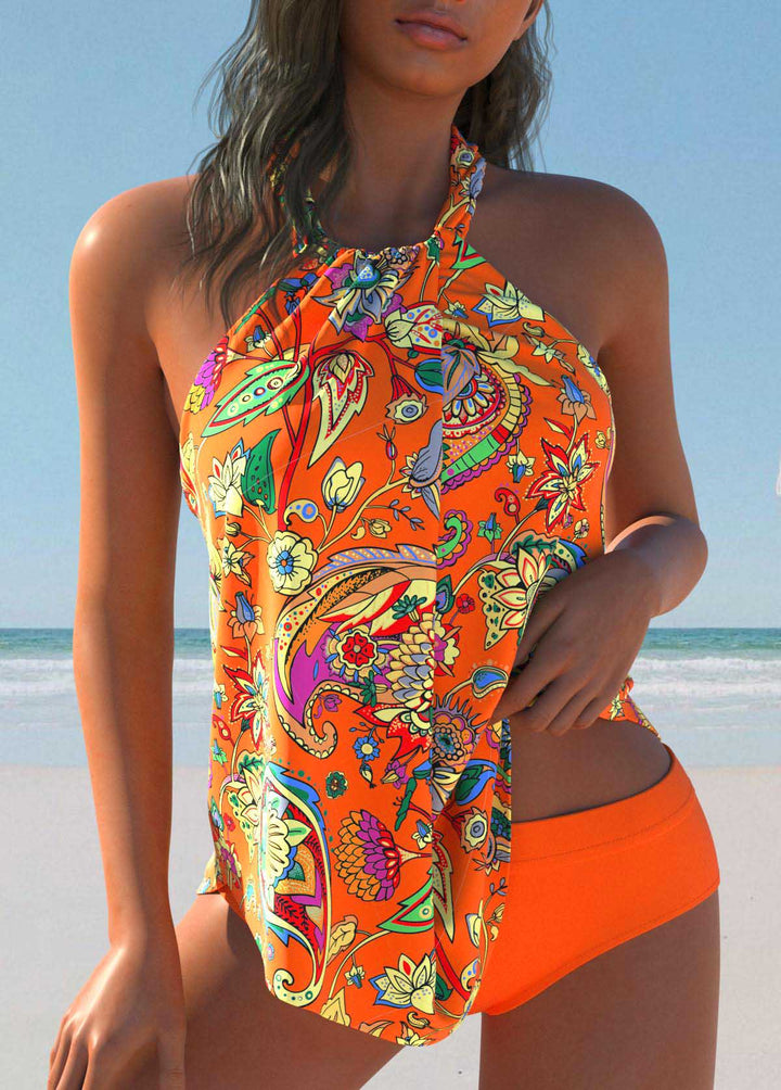 Elegante Batik-Badeanzug mit Kreuzträgern Letzter Tag 80% Rabatt