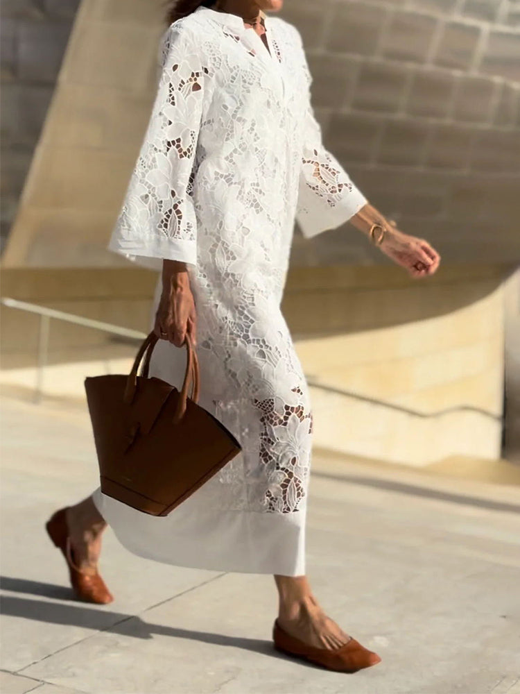 Nanna™ | Blonde Maxi-Kleid