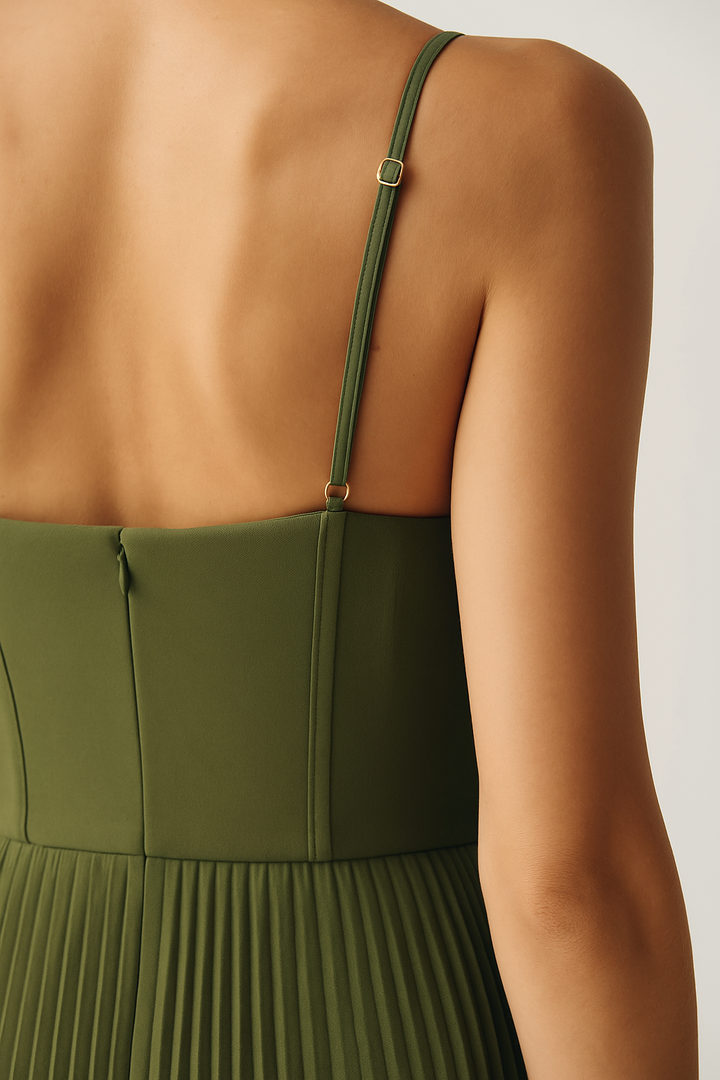Olivia Kleid mit offenem Rücken | Grün