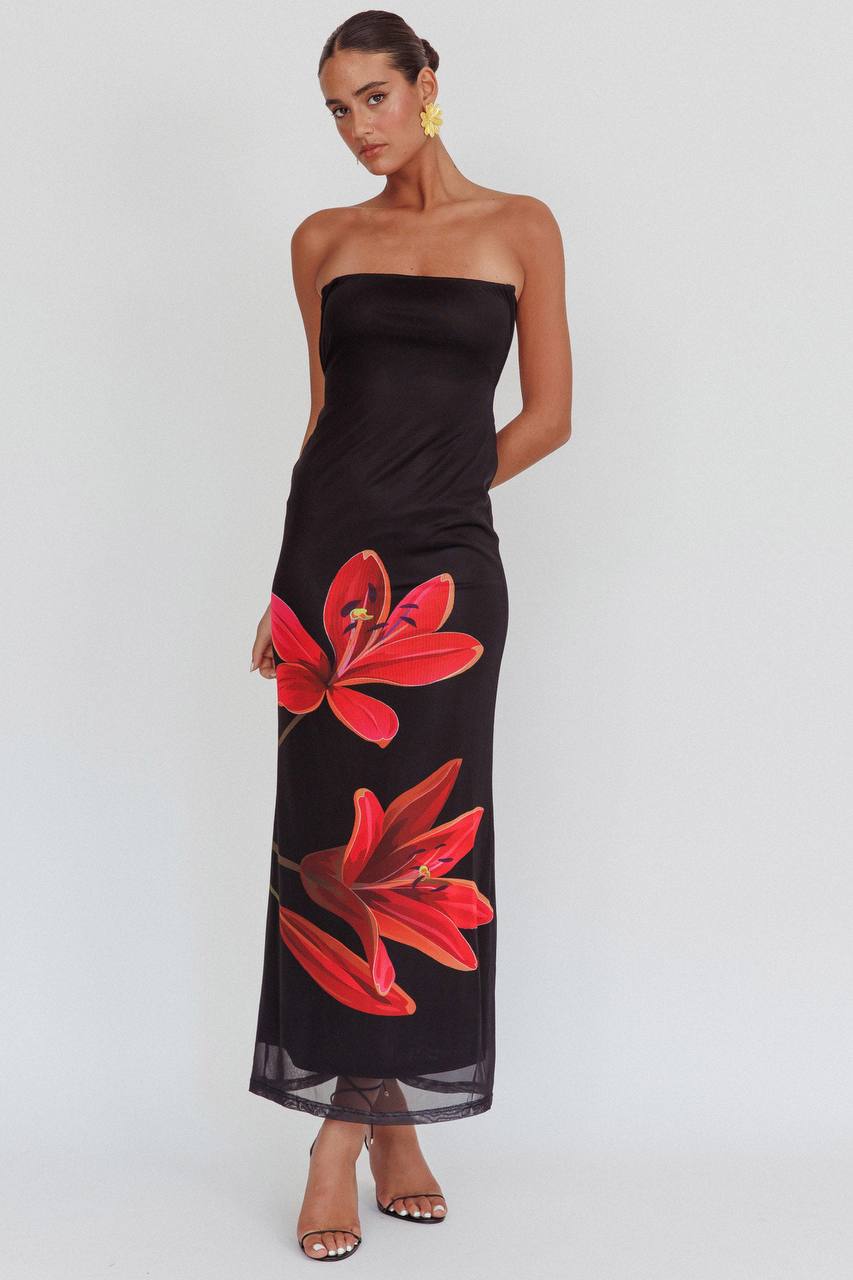 Emely | Strapless Blumenkleid