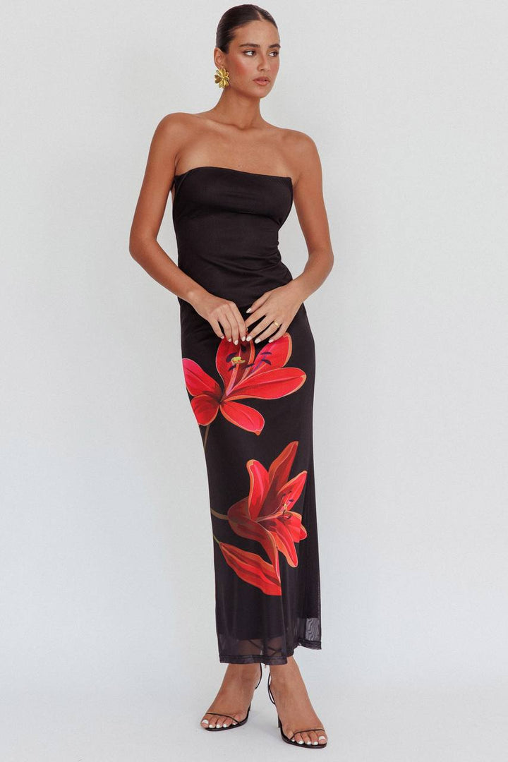 Emely | Strapless Blumenkleid