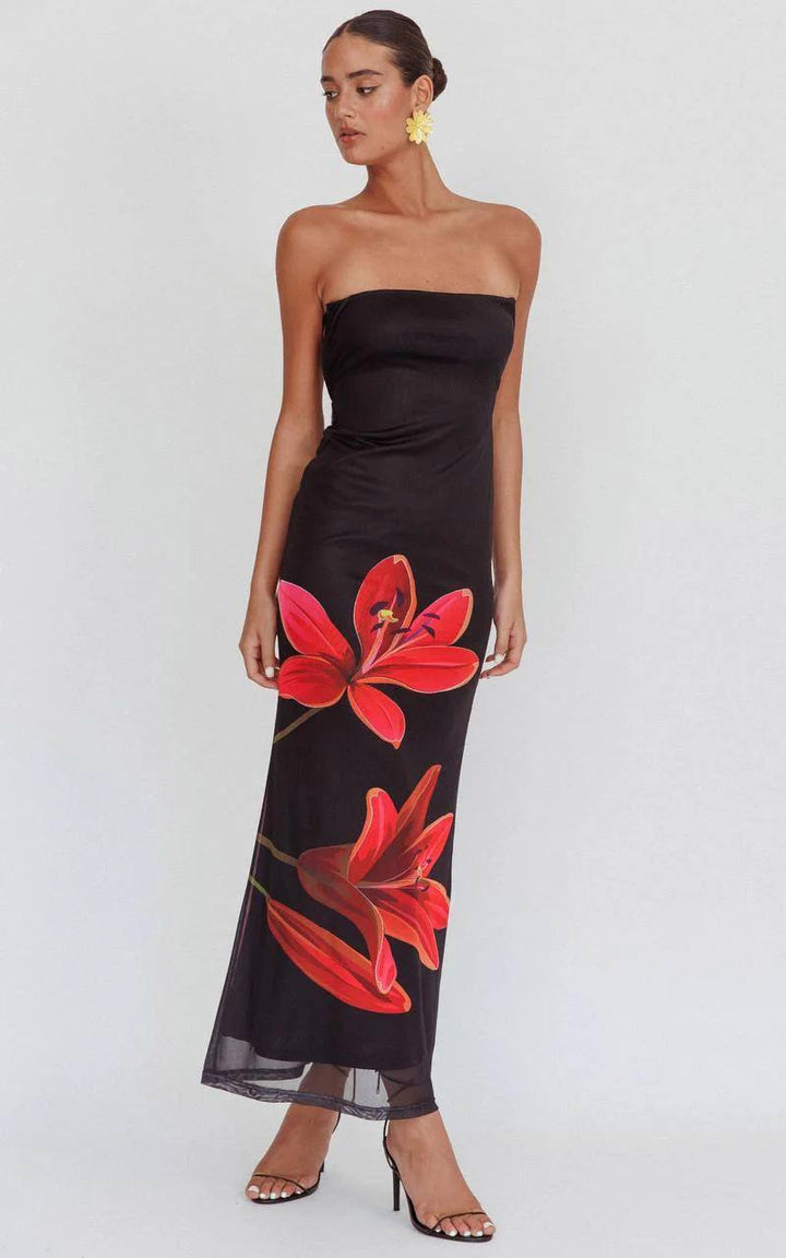 Emely | Strapless Blumenkleid
