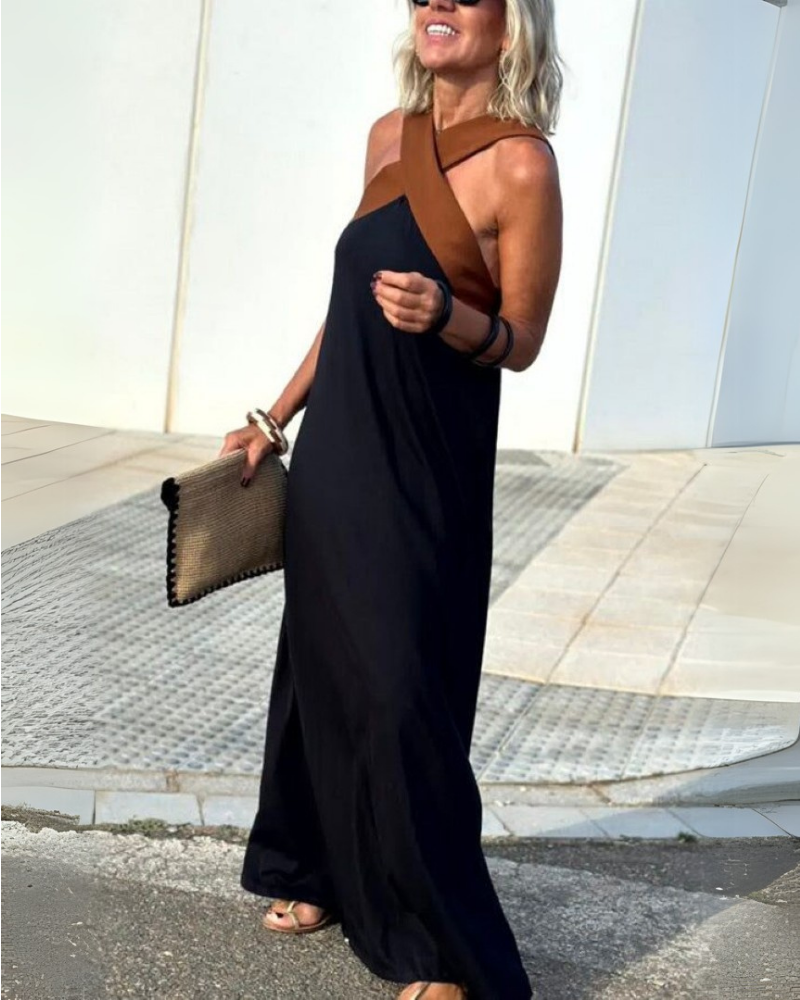 SIENNA | Elegantes Kleid mit offener Rückseite und modischem Wickelkragen