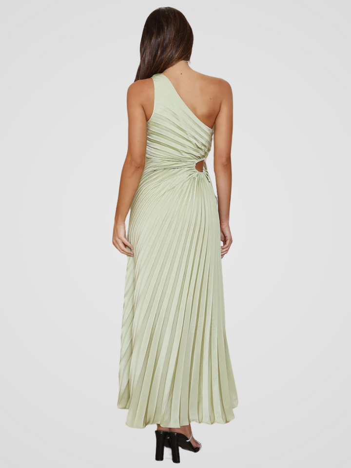 AURORA ONE SHOULDER PLISSEEKLEID