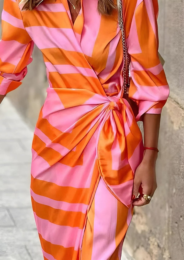 Olivia – Bedrucktes Taillenkurzes Hemdblusenkleid