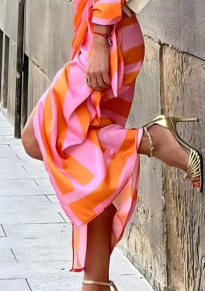 Olivia – Bedrucktes Taillenkurzes Hemdblusenkleid