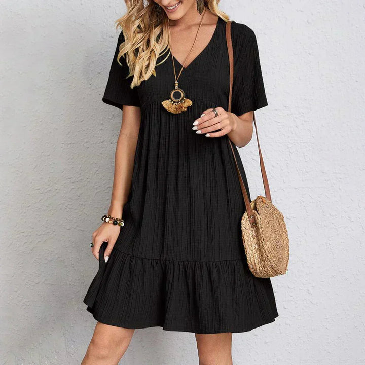Hadley - Boho-Chic Rüschensaum Minikleid