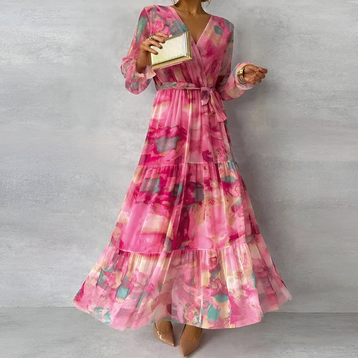 LUCIA | Langes Sommerkleid mit Blumenmuster und verstellbarer Silhouette