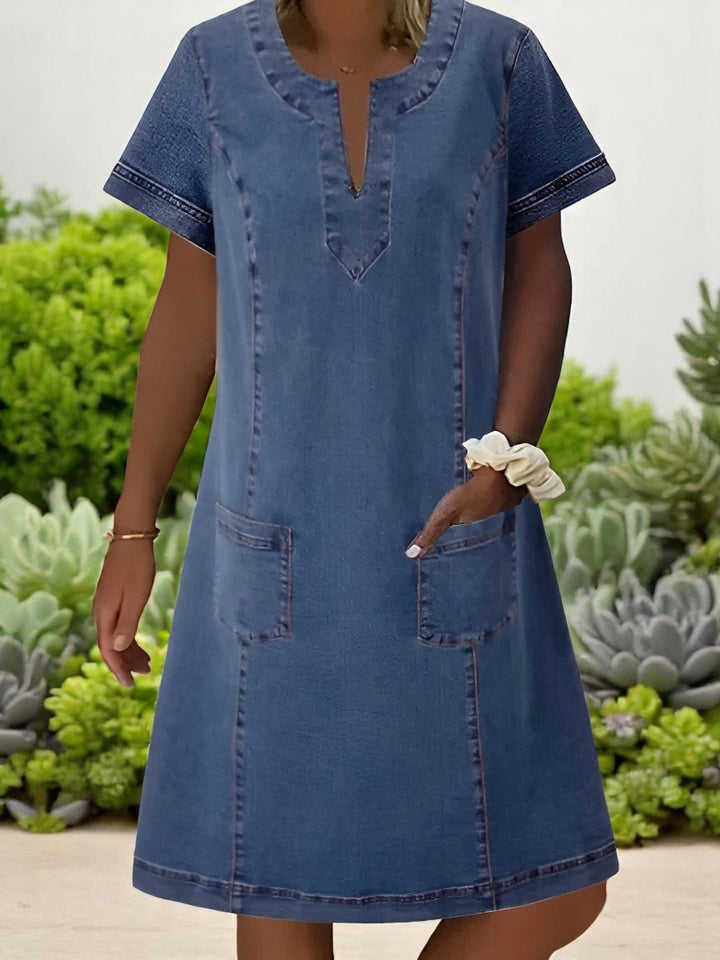 Juliet | Weiches Jeanskleid mit Fronttaschen