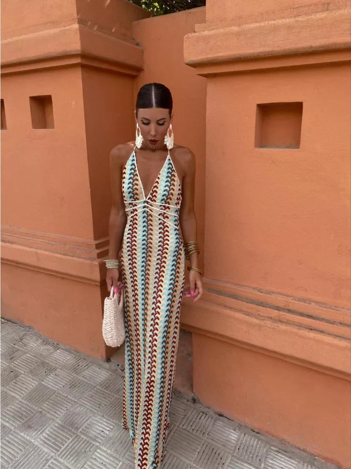 Roxanne™ | Backless Kleid mit Neckholder-Kragen