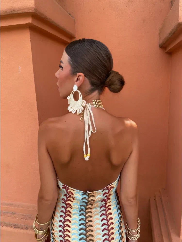 Roxanne™ | Backless Kleid mit Neckholder-Kragen