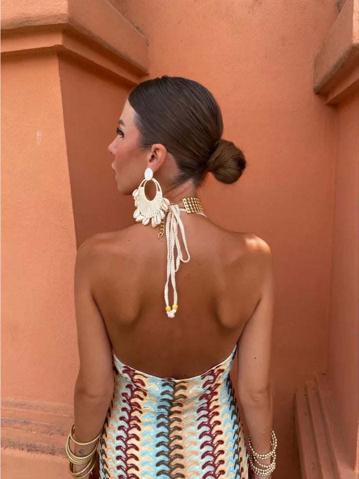 Roxanne™ | Backless Kleid mit Neckholder-Kragen