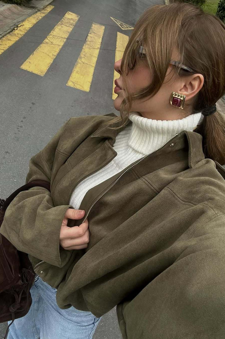 Lindsey Wildlederjacke | Grün