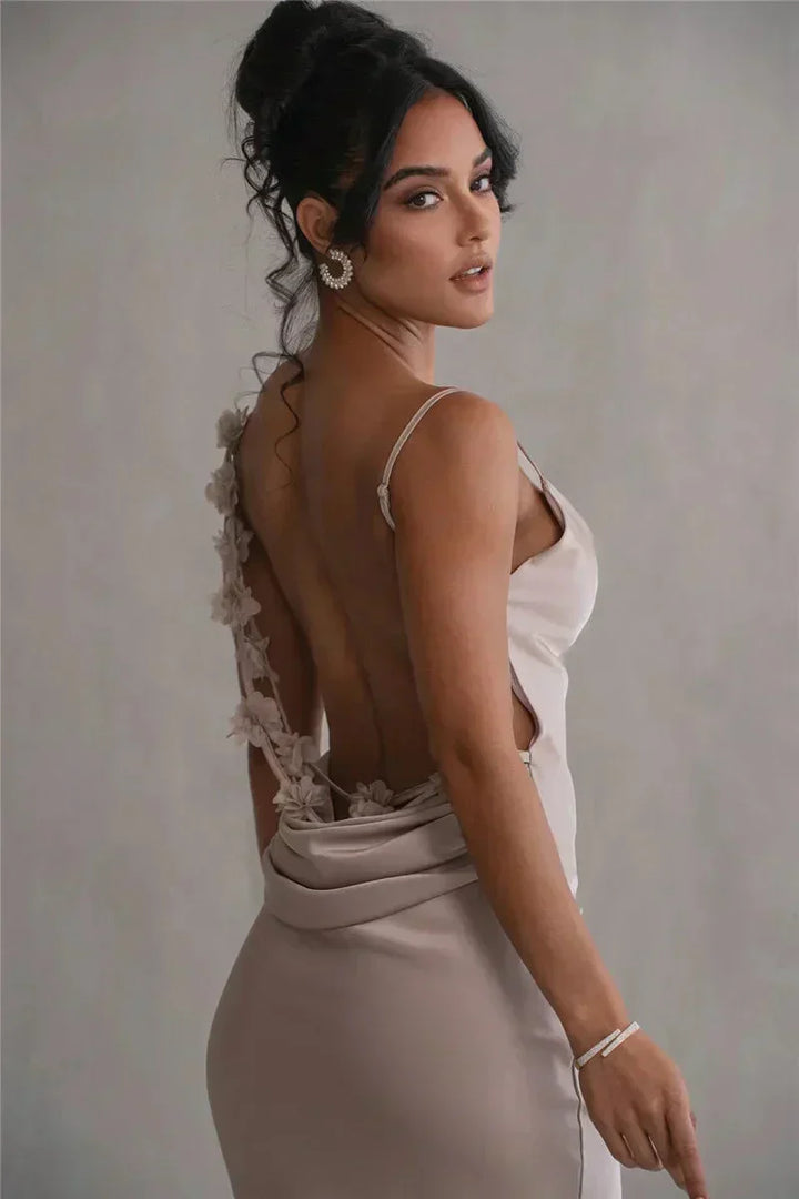 Cassiane - Satin Blumen Kleid