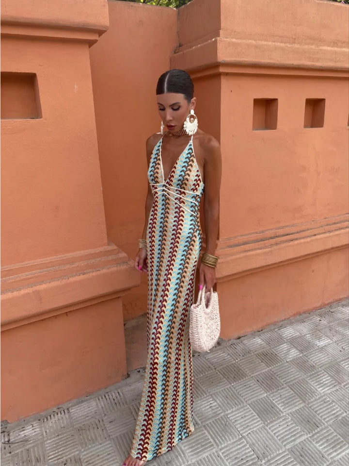 Roxanne™ | Backless Kleid mit Neckholder-Kragen