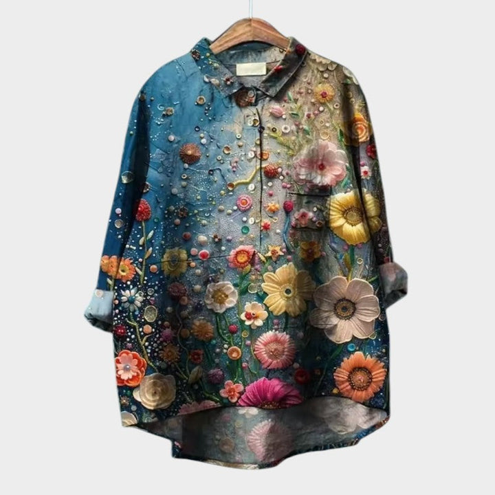 SOFIA | Oversized Blumenbluse mit täglichem Komfort und strahlendem Stil für jeden Anlass