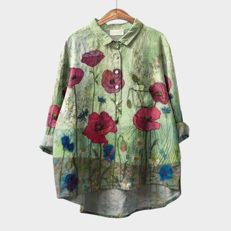 SOFIA | Oversized Blumenbluse mit täglichem Komfort und strahlendem Stil für jeden Anlass