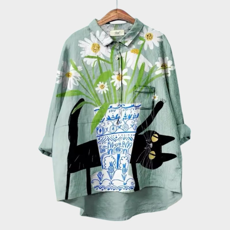 ELISABETTA | Oversize-Bluse mit Blumenmuster und bequemer Umarmungsfit für sorglose Tage