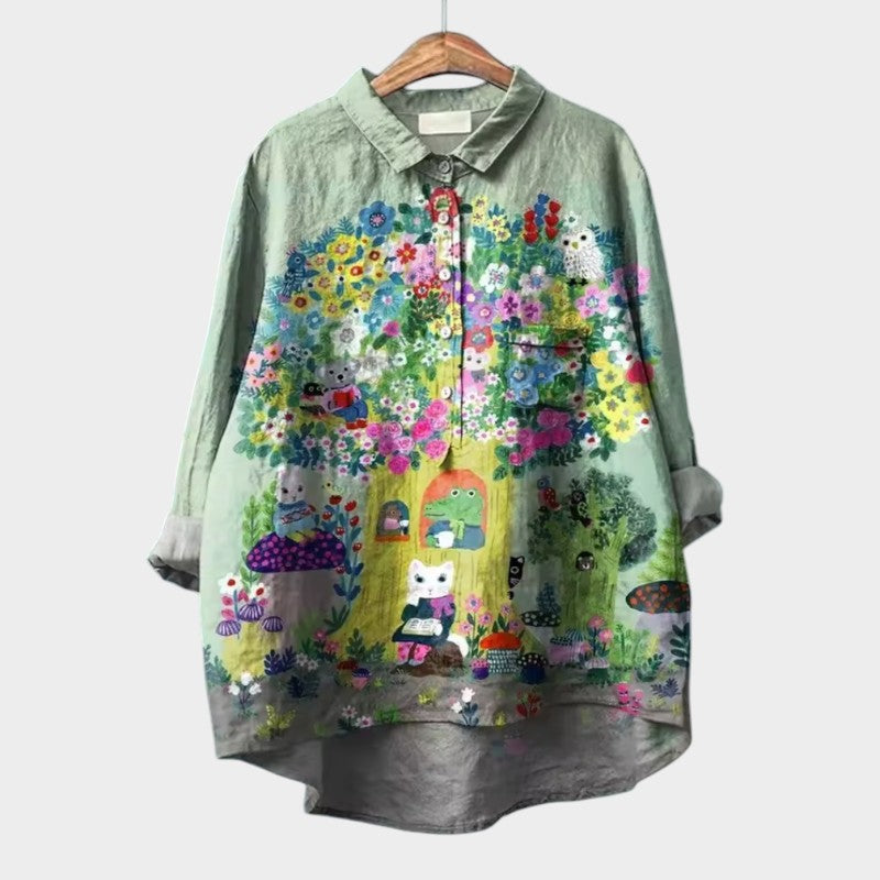 ELISABETTA | Oversize-Bluse mit Blumenmuster und bequemer Umarmungsfit für sorglose Tage