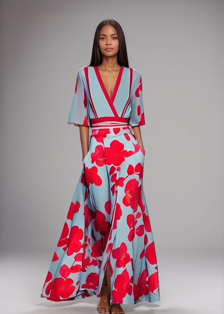 Elise™ | Florale Eleganz Maxi-Kleid