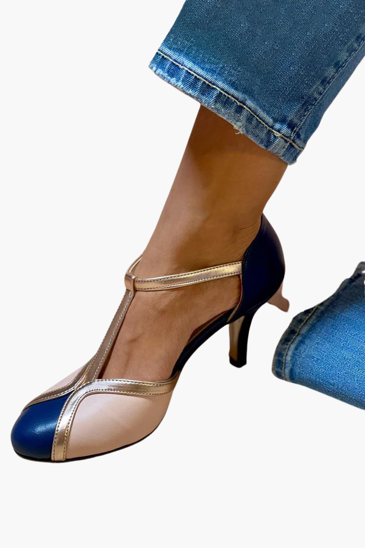 Alessia  | Bunte High Heels mit T-Strap