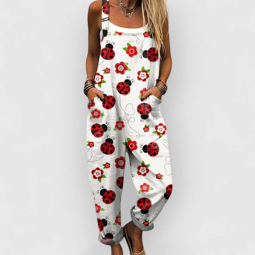 Alethea | Damen Vintage Floral Jumpsuit