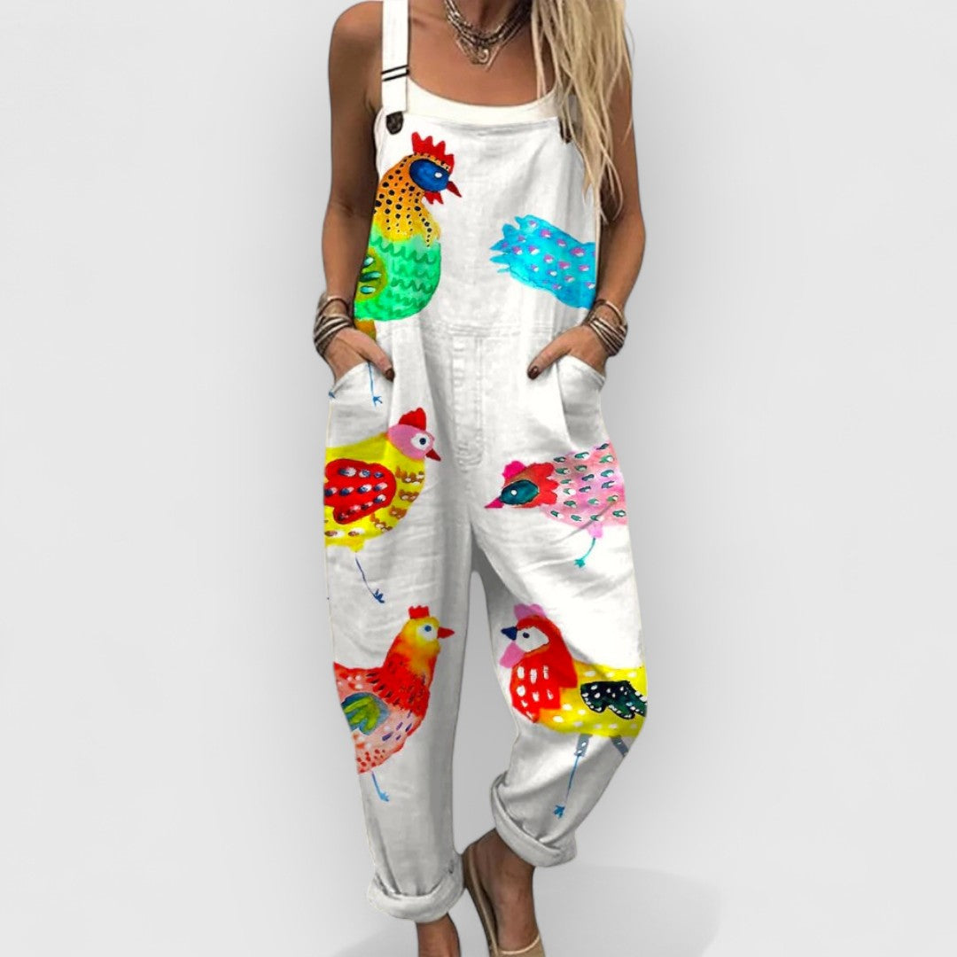 Amabel | Vintage Weitbeiniger Jumpsuit