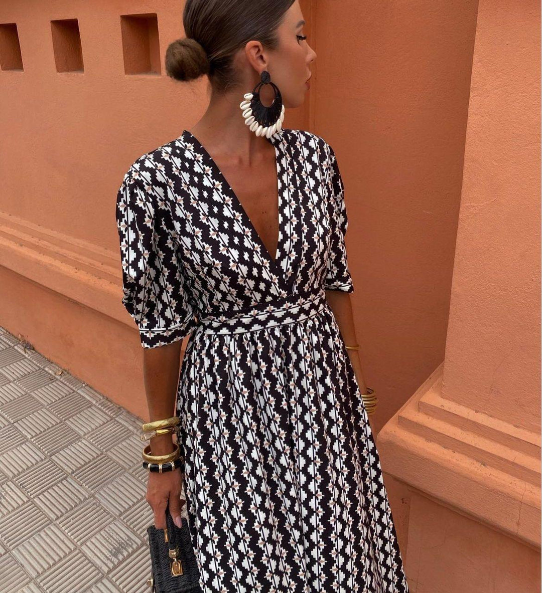 Enrika™ | Ethnisch Bedrucktes Sommerkleid