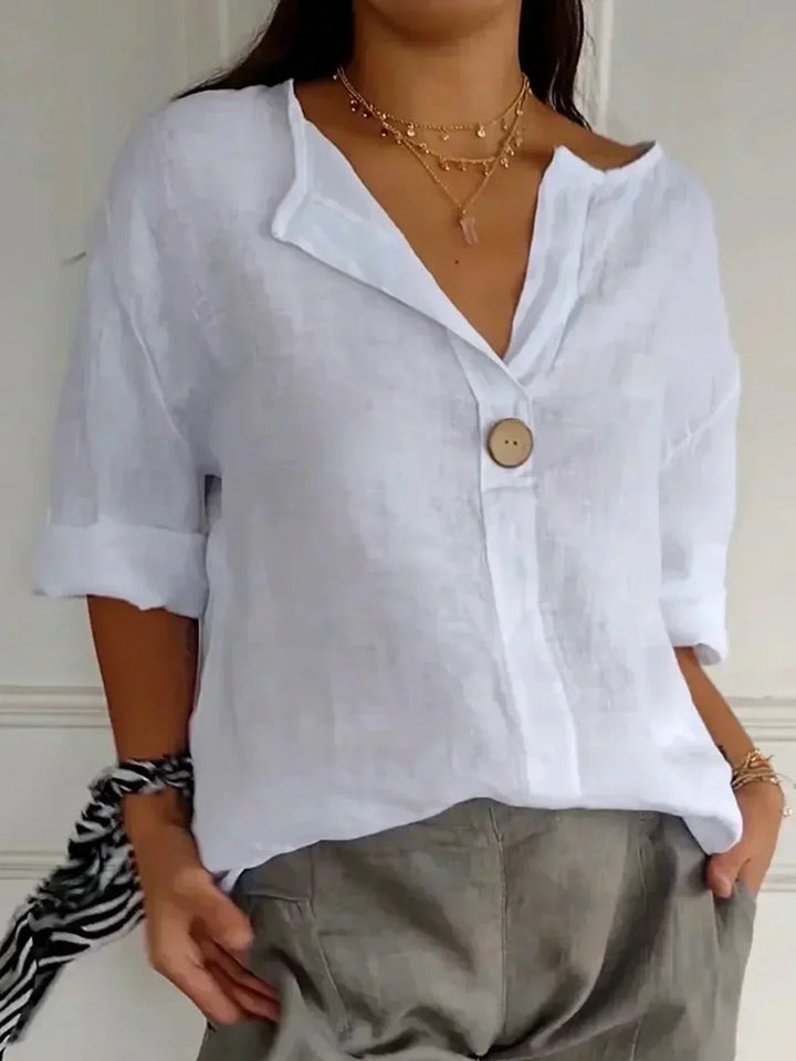 Jessa™ | Lässige V-Ausschnitt Bluse