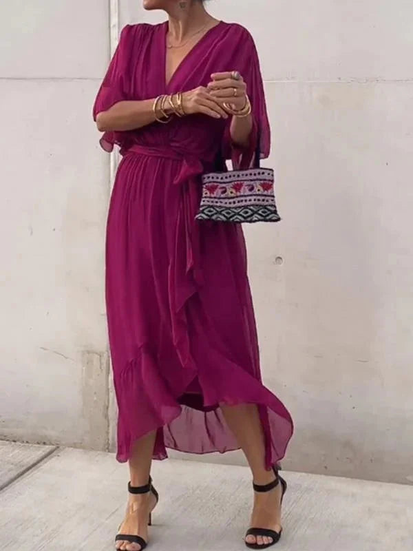 GINEVRA | Langes elegantes Kleid mit femininer Ausschnitt