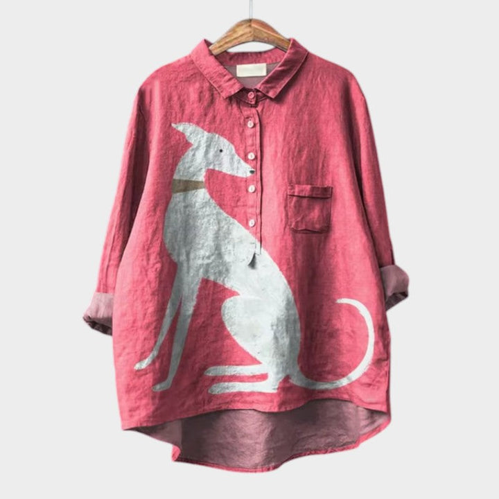PALMIRA | Oversized Hemd mit Hundemotiv und Alltagskomfort für einen lockeren Look