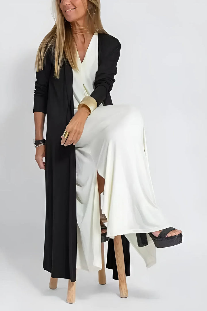 ELISE | Elegantes langes Kleid mit passenden Cardigan inklusive
