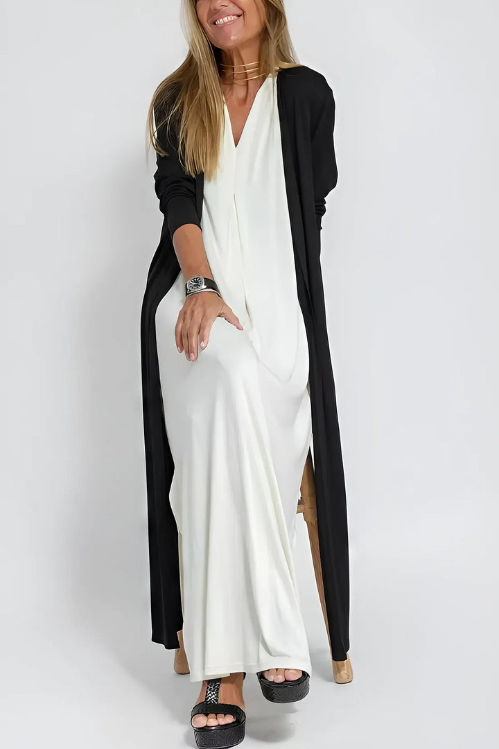 ELISE | Elegantes langes Kleid mit passenden Cardigan inklusive