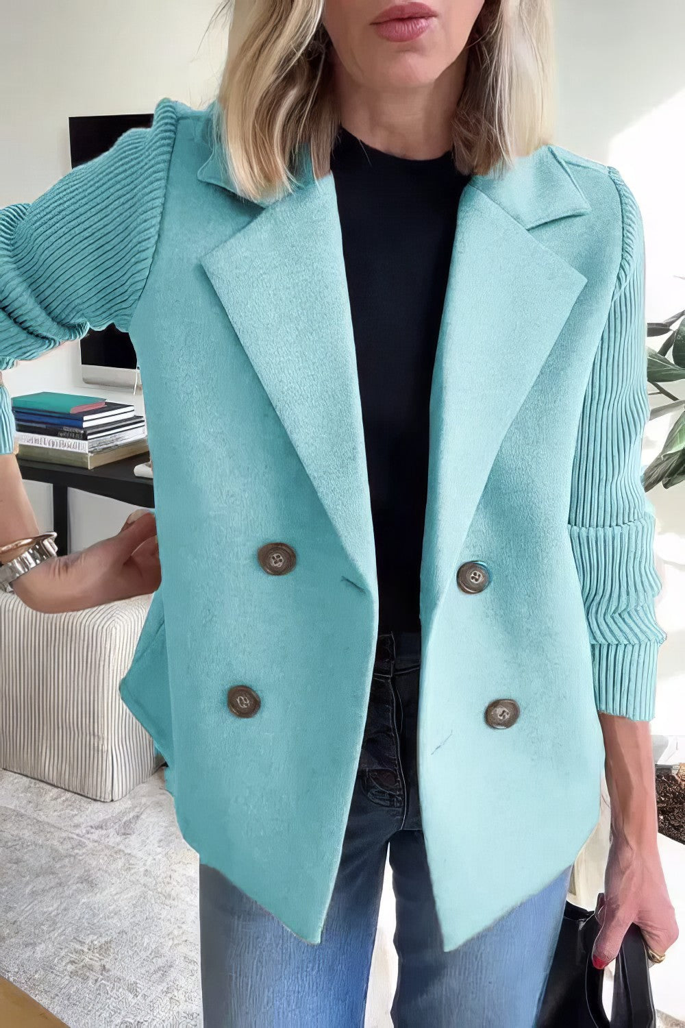 CLAIRE | Patchwork Cardigan in Jeans