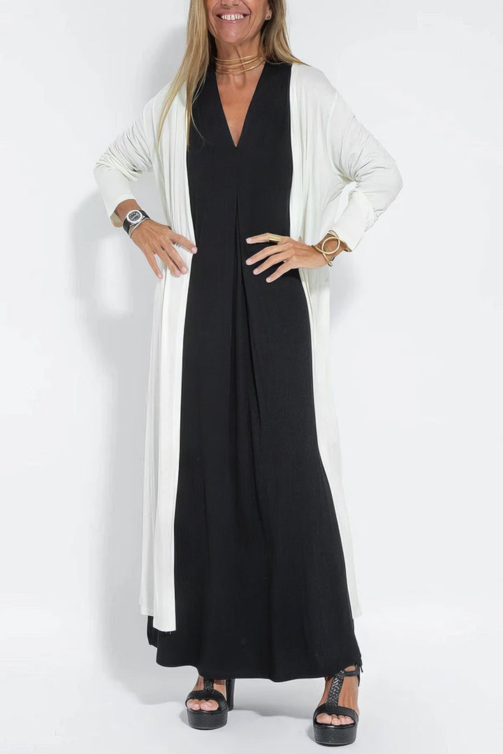 ELISE | Elegantes langes Kleid mit passenden Cardigan inklusive