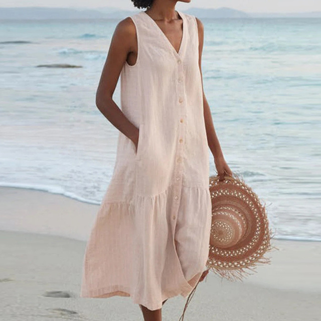 Lyra | Luftiges Sommerkleid mit Elegantem V-Ausschnitt