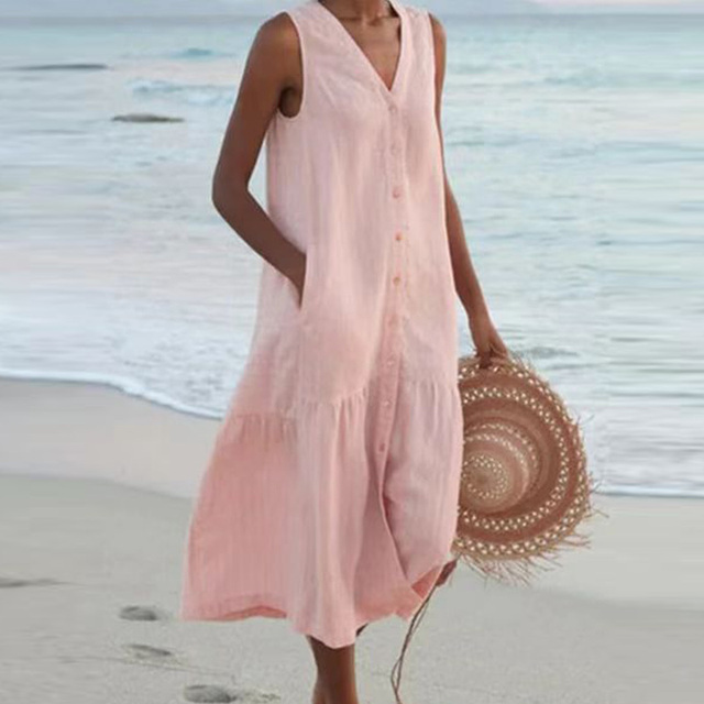 Lyra | Luftiges Sommerkleid mit Elegantem V-Ausschnitt