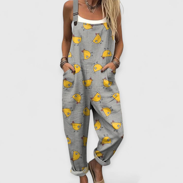 Althea | Damen Vintage Weitbeiniger Jumpsuit