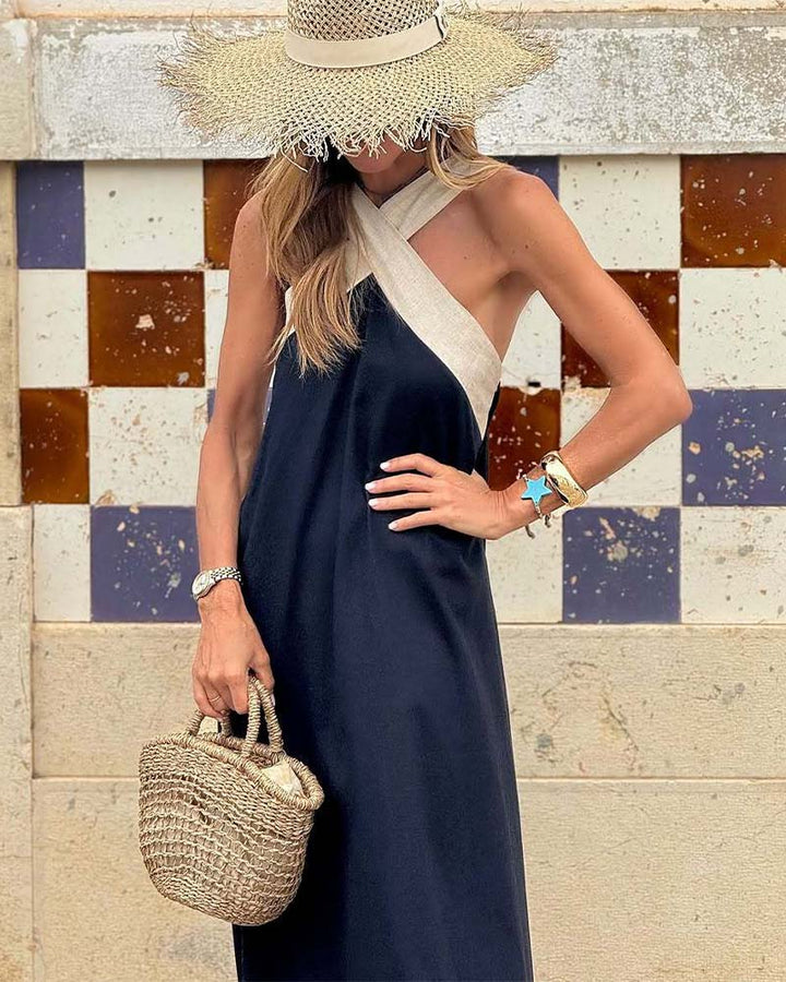 SIENNA | Elegantes Kleid mit offener Rückseite und modischem Wickelkragen