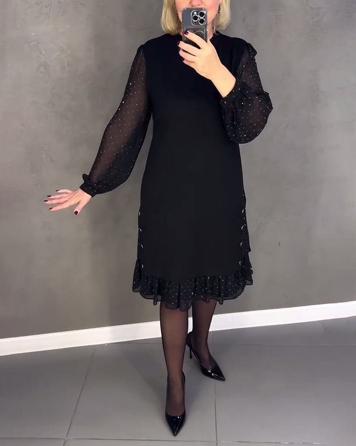 ELIANA | Elegantes Kleid mit transparenten Ärmeln und schmeichelhaftem Schnitt für Herbstveranstaltungen
