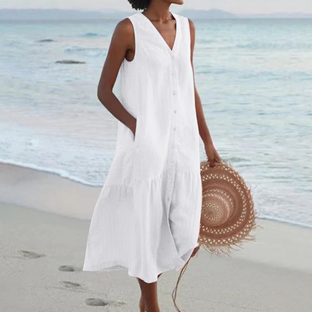 Lyra | Luftiges Sommerkleid mit Elegantem V-Ausschnitt