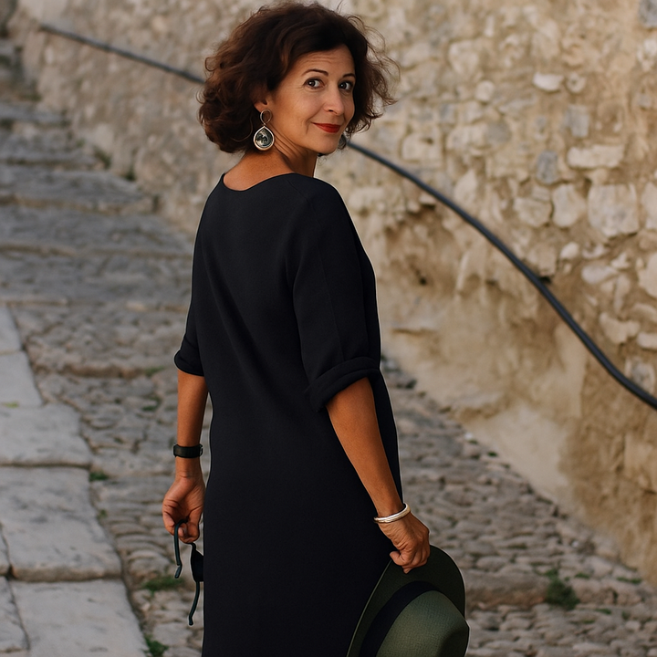 Saoirse - V-Ausschnitt Kleid, das den Bauch kaschiert